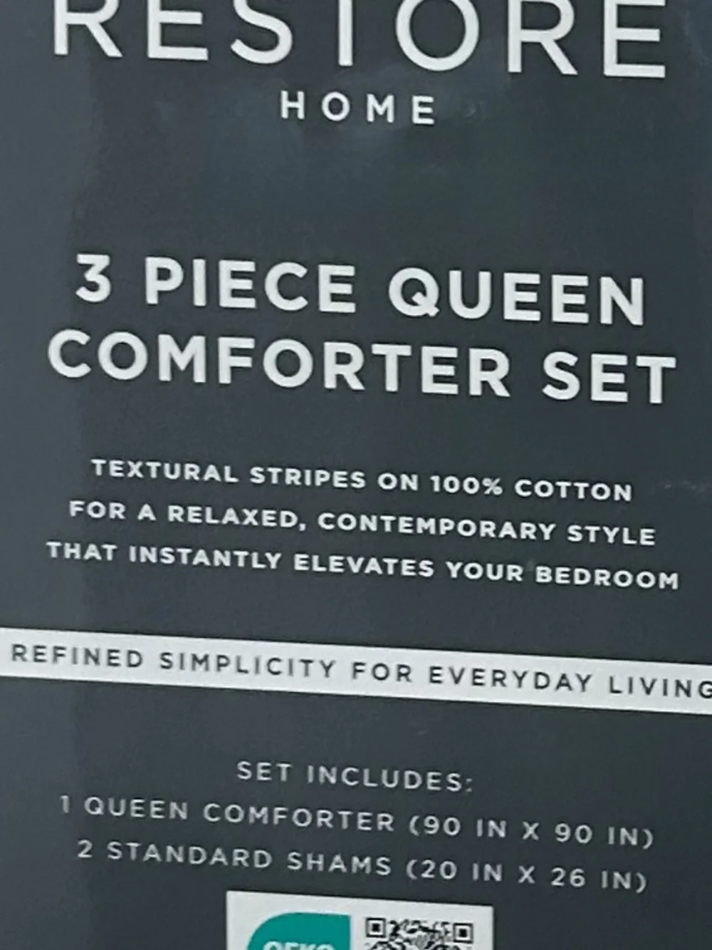 Restore Home Striped Tan and MulticolorQueen Comforter Set 90”x90”